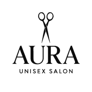 AURA unisex salon logo.